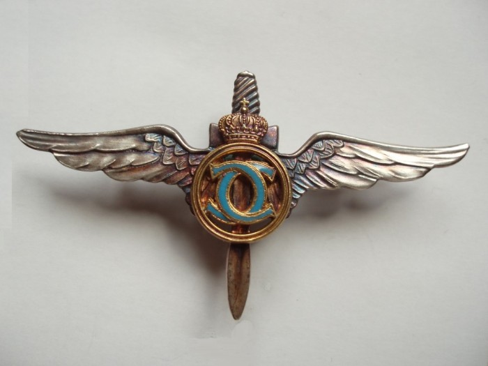 ROMANIA - INSIGNA PILOT MILITAR MODEL 1931, CAROL II, IM1.190