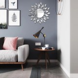 Cumpara ieftin Set 27 Oglinzi Acrilice Decorative Autoadezive model Raze de Soare Argintiu