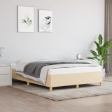 VidaXL Cadru de pat fără saltea, crem, 140x190 cm, textil