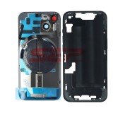 Carcasa Completa iPhone 14 Neagra + Suport SIM, Butoane, Flex Magsafe, Geam Camera Spate, Rama Originala