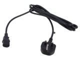 Cablu 3x1mm2 BS 1363 cu mufă IEC C13 mamă 3m negru 10A POS