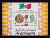 Cumpara ieftin ✅( C4 ) Regatul Yemen 1968 SPORT &quot; Medalii Olimpice - Mexic 1968 &quot; colita NEDANTELATA block 141 B , MNH