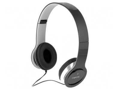Căști cu microfon negre Jack 3.5mm 1.2m foto