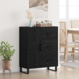 vidaXL Bufet Stejar Negru 69,5 x 34 x 90 cm Lemn Ingineresc și Fier 881542