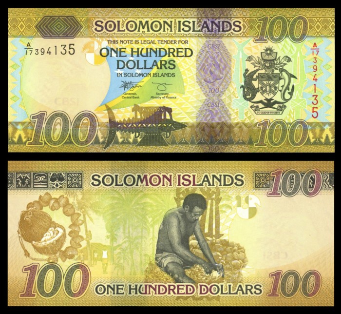 INSULELE SOLOMON █ bancnota █ 100 Dollars █ 2023 █ P-36 █ semnatura 12 █ UNC