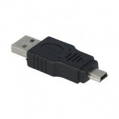 Adaptor USB 2.0 USB A tata - mufa tata USB B mini mufa nichelat VCOM CA412-PB