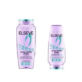 Set L&amp;#039;Oreal Paris Elseve Hyaluron Pure: Sampon purificator 250 ml + Balsam rehidratant 200 ml, pentru scalp gras si lungimi deshidratate