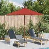 VidaXL Umbrelă de soare de exterior, st&acirc;lp lemn, 150x200 cm, teracotă