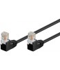 Cablu Patch UTP CAT5e 3m Goobay, RJ45 2x90 Grade, CCA, Negru, Slimline, Unghiular, Rețea LAN