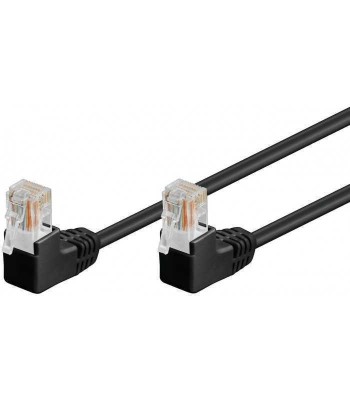 Cablu patch UTP CAT5e RJ45 2x90 3m CCA negru Goobay foto