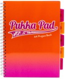 Caiet A4 cu spirala si separatoare - Project Book - Portocaliu | Pukka Pad