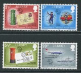 Jersey 1974 - Aniversare UPU, cutii poștale, transport, vapor, avion, serie neuzata