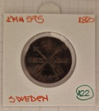 Sweden, Suedia, &frac14; Skilling, 1820, KM#595, Charles XIV John