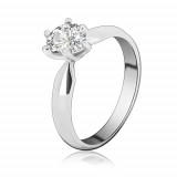 Inel nuntă din argint - zircon &icirc;n formă de lacrimă - Marime inel: 55