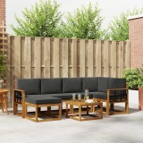 vidaXL Set de canapele de exterior cu pernă 7 pcs Natural și Antracit 3366685