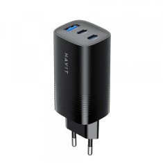 Incarcator Retea HAVIT UC20, 65W, 3A, 1 x USB-A - 2 x USB-C, Negru
