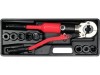 Cleste Sertizat Tevi PEX-AL-PEX YATO U/TH 16-32mm, Cap Rotativ 360&deg;, Presa Hidraulica, Set 8 Matrite, Instalatii Sanitare, Termice