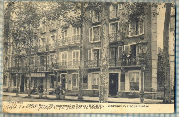 AD 718 C. P. VECHE -HOTEL BEAU RIVAGE SUR ...VICHY -1911 -A. LEBRUN -BUCURESTI