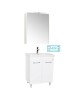 Set mobilier baie GN0541, front MDF, cu lavoar ceramic, 60 cm, 2 usi, 2 rafturi, picioare cromate reglabile, balamale soft close si dulap cu oglinda G