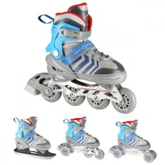 Role Reglabile 4in1 Nils Extreme NH18192 Gri/Albastru, M(34-38) foto
