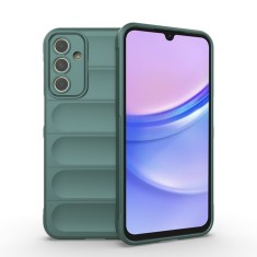 Husa pentru samsung galaxy a15, antisoc, margini striatii, design minimalist, green foto