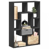 Gossi biblioteca, negru, 63x20x90 cm, lemn prelucrat