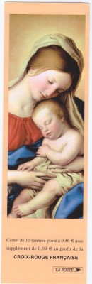 FRANTA-Crucea rosie-Fecioara Maria cu pruncul-pictura-carnet cu 10 timbre MNH foto
