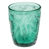 Pahar Sticlă Tropical, Capacitate 0,3L, Model Frunze, Verde, Oem