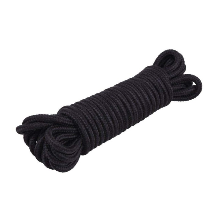 Franghie 10 m negru bumbac Mini Silk Rope