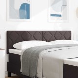 Cap de pat , design &icirc;n blocuri de diamant, Maro &icirc;nchis, de 140 cm, fabricat din țesătură.