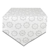 Traversa masa bumbac alb gri Catelusi 50x160 cm