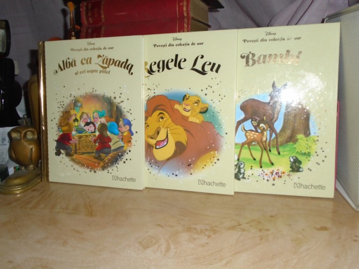 LOT 3 CARTI POVESTI COLECTIA DE AUR : BAMBI , REGELE LEU SI ALBA CA ZAPADA ,2018 *