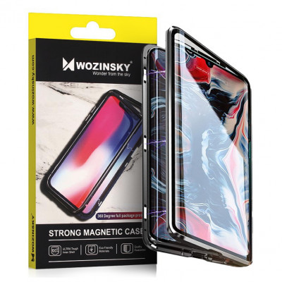 Husă Magnetică Completă Wozinsky Husă Față și Spate Completă Cu Sticlă &amp;icirc;ncorporată Pentru Samsung Galaxy S21+ 5G (S21 Plus 5G) Negru-transparent 91112 foto