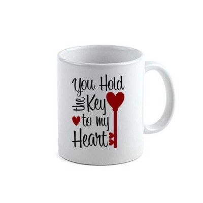Cana alba personalizata Key To My Heart, INOVATIX&amp;reg;. 330ml foto