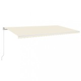 Cumpara ieftin Copertina retractabila manual cu LED, crem, 600x300 cm
