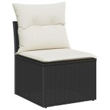vidaXL Set de canapele pentru grădină cu pernă 12 pcs Negru, Crem