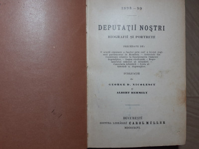 Deputatii nostri,George D.Nicolescu,1906,Foare rara. foto