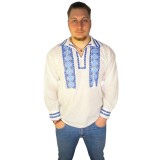 Bluza tip ie barbati RB 24, marime L, alb/albastru nautic