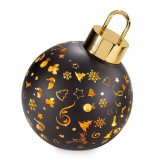 Decoratiune glob Craciun sticla neagra aurie 14.5x16 cm
