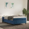 VidaXL Pat box spring cu saltea, albastru &icirc;nchis, 120x200 cm, catifea 3144673