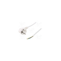 Cablu alimentare AC, 1m, 3 fire, culoare alb, cabluri, CEE 7/7 (E/F) &#351;tecar in unghi, SCHUKO mufa, PLASTROL - W-97151