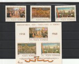 1968 LP 687 LP 688 SEMICENTENARUL UNIRII TRANSILVANIEI ROMANIA SERIE+COLITA MNH