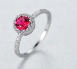 Inel logodna argint cu piatra semipretioasa rosie cod ARG299A, Argintboutique