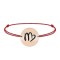 Bratara snur si banut argint 925 placat cu aur roz personalizat cu semn zodiacal Fecioara