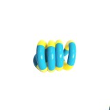 Jucarie senzoriala antistres, flippy, fidget twist, cu miscari infinite de decompresie, 2 culori, galben/albastru, + 3 ani