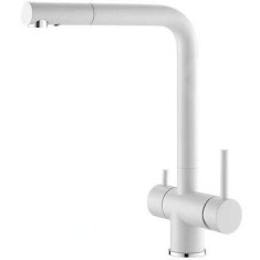Baterie Alveus Aquila, 3 cai pentru apa cald, apa rece, filtru de apa, cartus ceramic, Alb