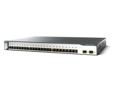 Switch Cisco WS-C3750-24FS-S 24-Port 100BaseFX w/2 SFP Ports Layer 3 foto