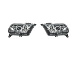 Set faruri tuning Ford Mustang 02.2009-01.2015 BestAutoVest dreapta+stanga fata, tip bec H1+H1, angel eyes, reglaj manual, culoare argintiu