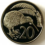 NOUA ZEELANDA 20 CENTS 1982 PROOF,( PASARE KIWI. ),KM#36.1