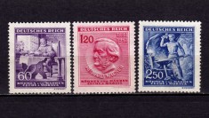 ? (S40) Germania Reich 1943 Protectorat Boemia ?i Moravia- Wagner - 130 ani n. ,serie Mi.128-130 , nestampilat / negumat foto